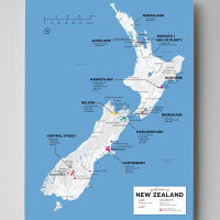 12x16 New Zealand wine map by Wine Folly