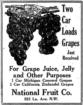 an wine grape advertisement in the washington post prohibition