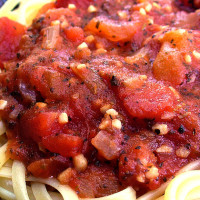 Tomato based sauces with wine and red meat