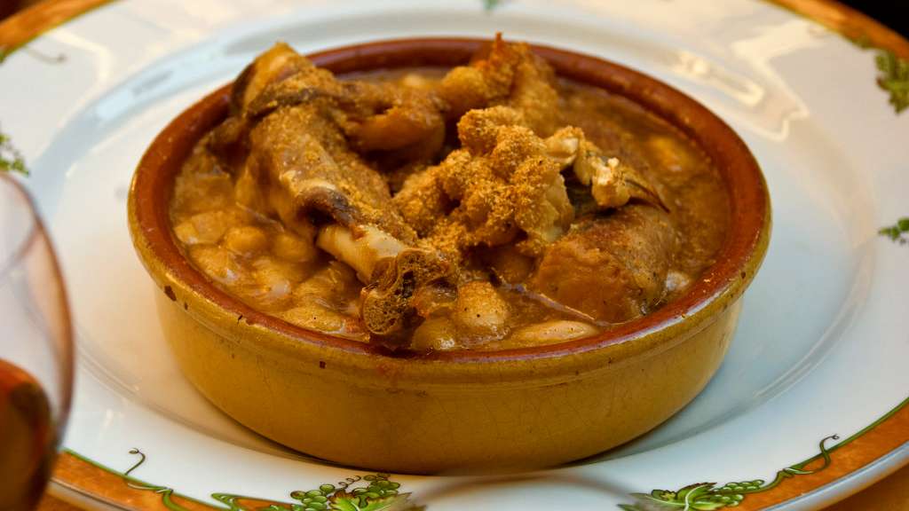 Cassoulet, with its rich meaty flavors, helps quell Tannat’s rigorous tannins.