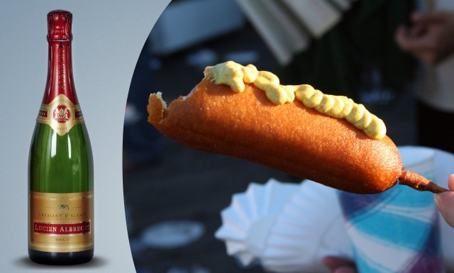 Try a Cremant with a hot dog, it's cheaper