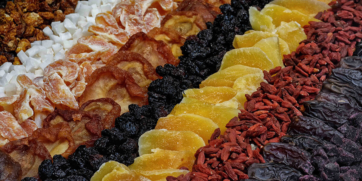 Dried fruits.