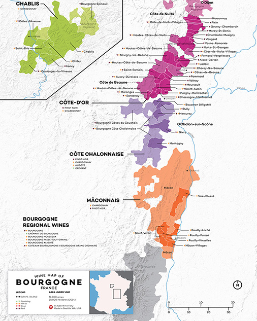 Wine Map of Burgundy - Wine Folly