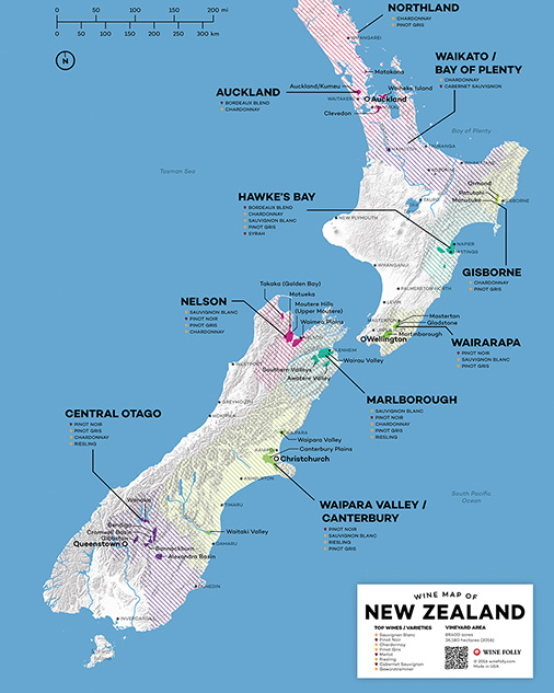 Wine Map of New Zealand