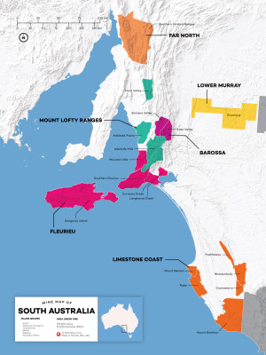 South Australia Wine Map by Wine Folly