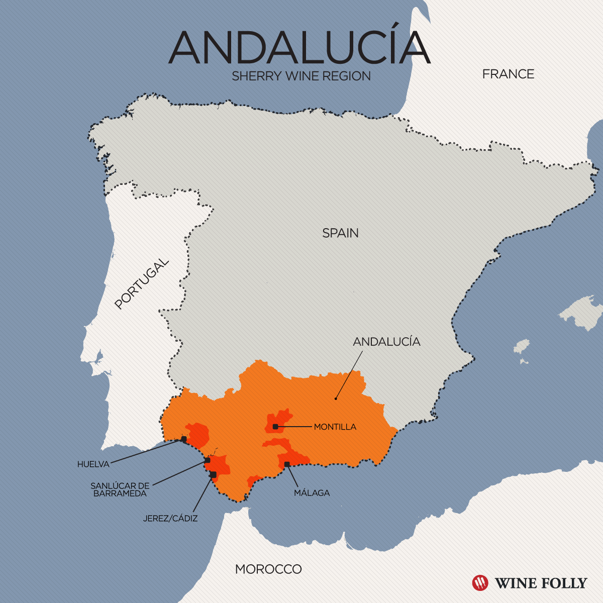 Andalusia Wine Country Map