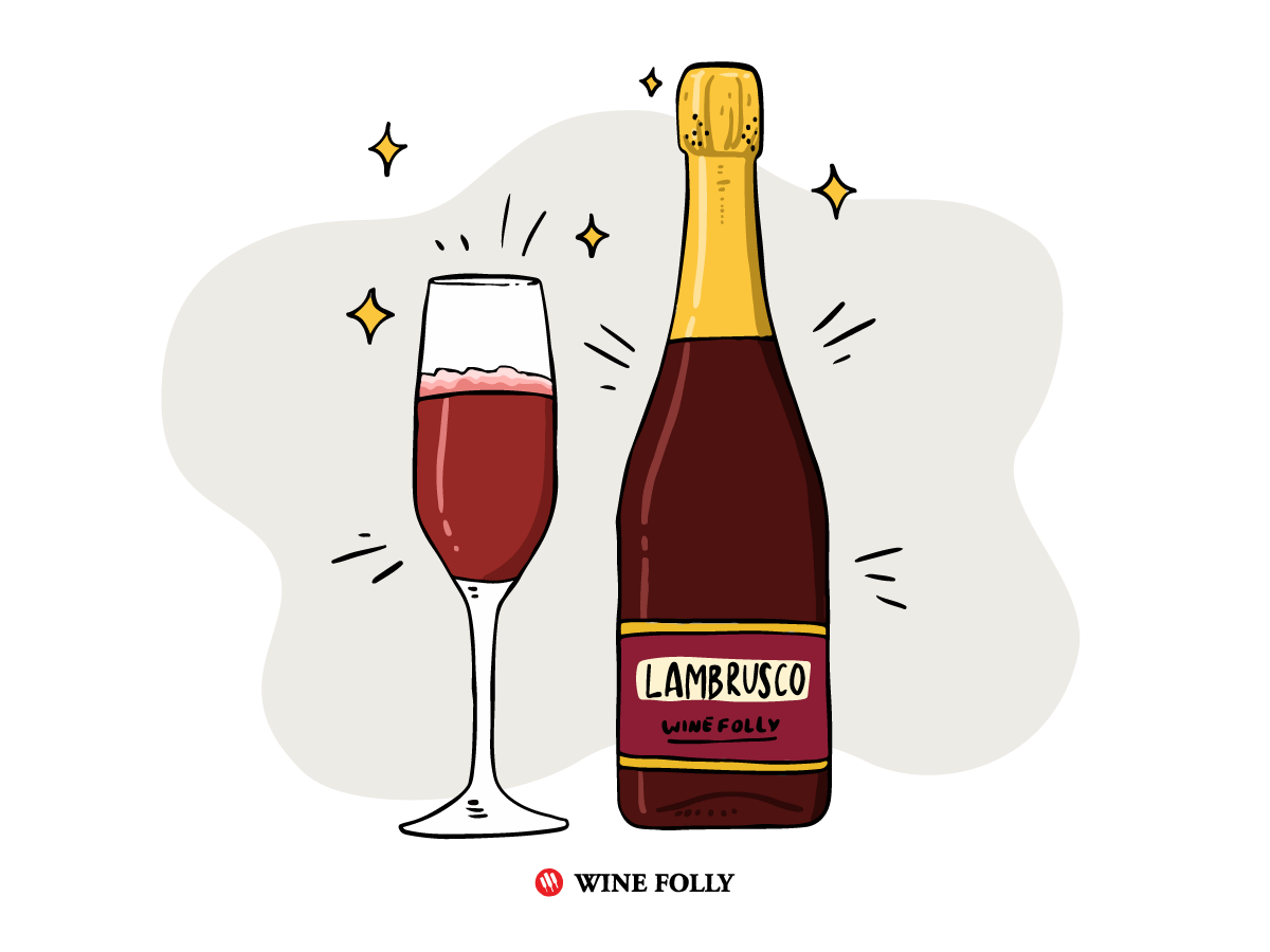 Sparkling Red Wine Illustration